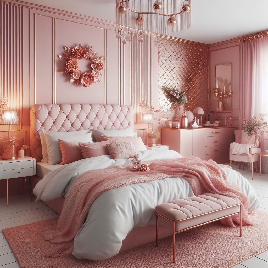 Pink Two Colour Combination for Bedroom 