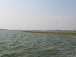 A long shot of a body of water

Description automatically generated