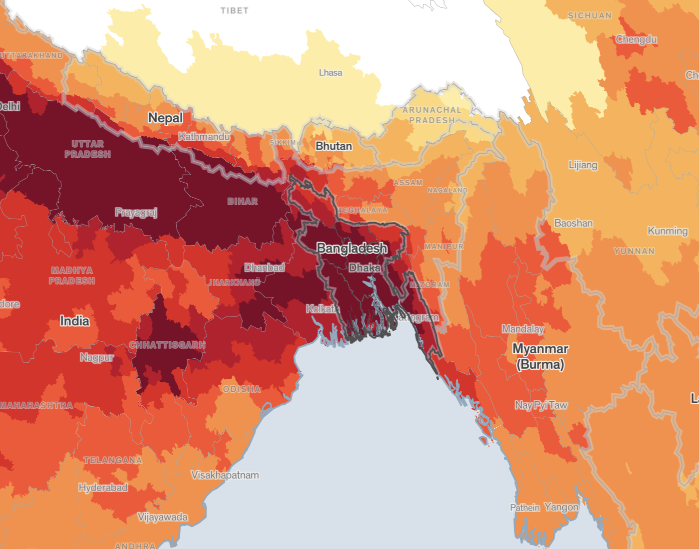 Air Pollution Ranking: Bangladesh, Source: AQLI