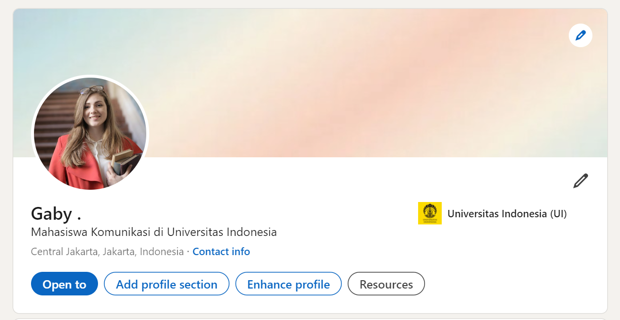 contoh linkedin mahasiswa baru