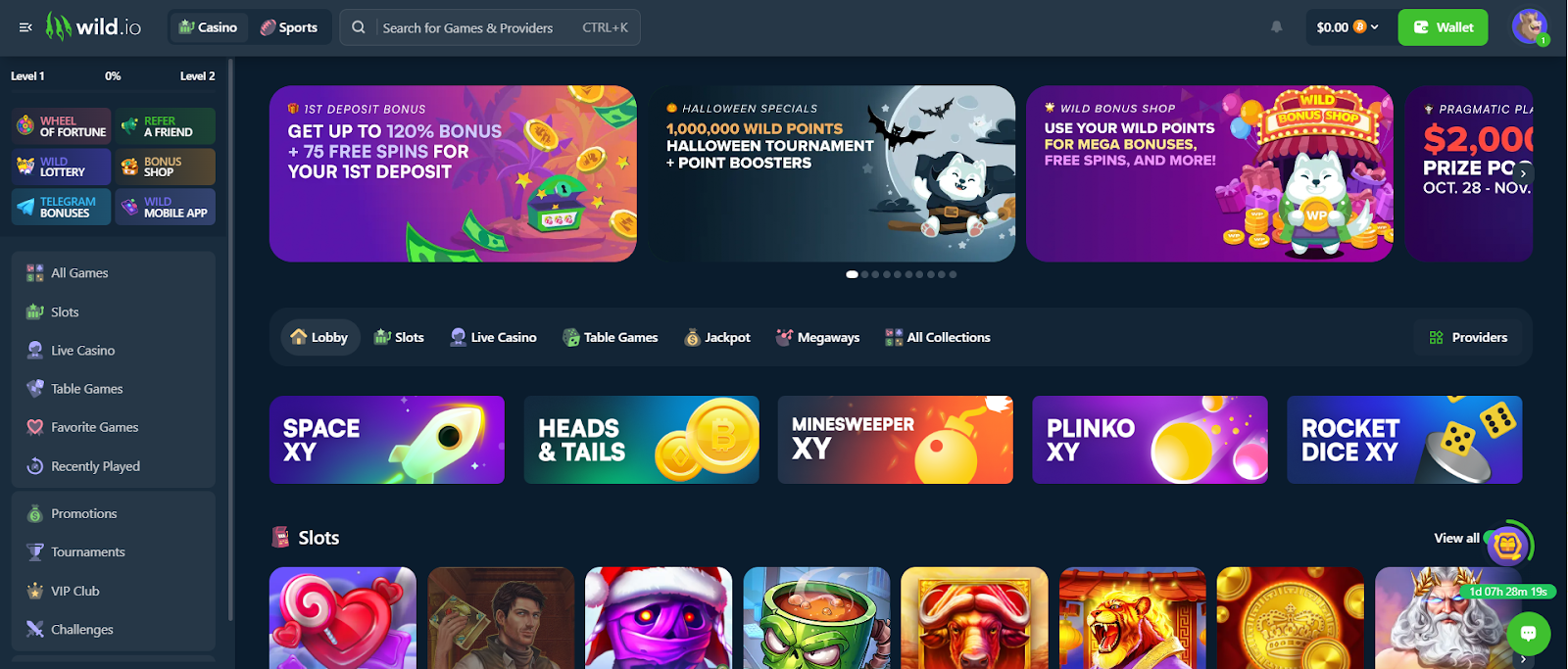 wild.io casino games