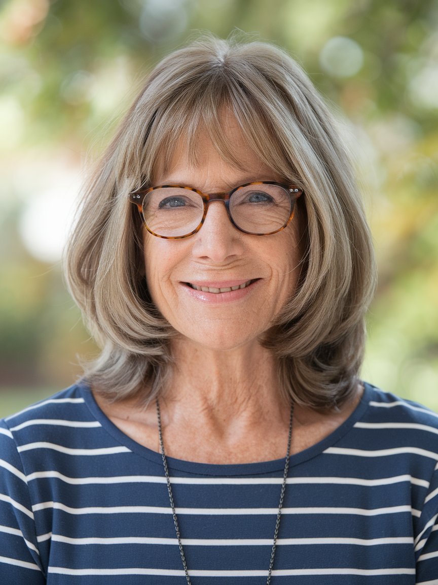 59. Shoulder-Length Shag with Bangs