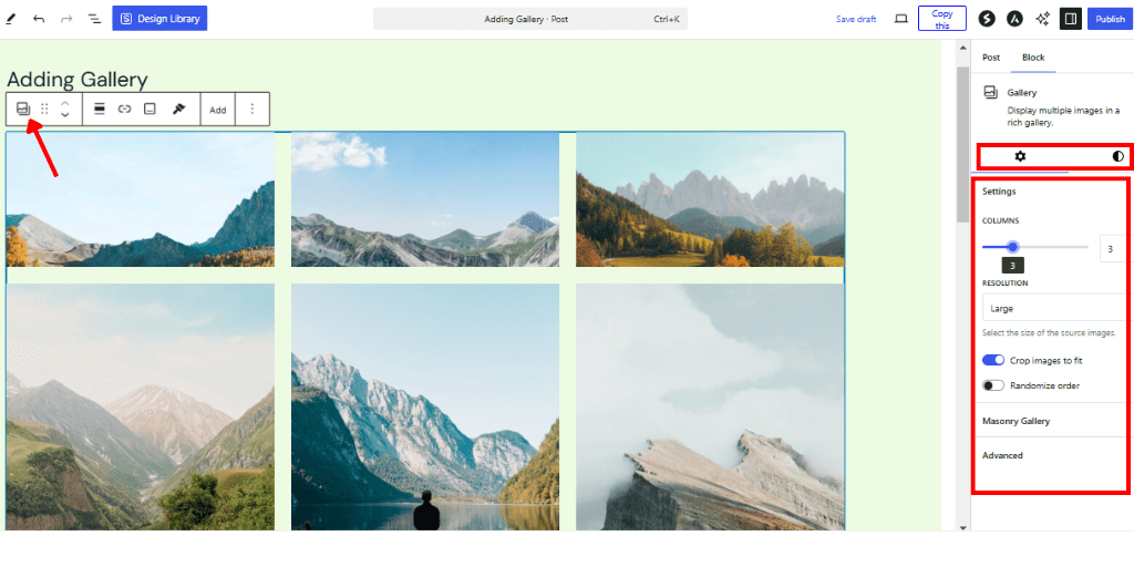 Customize Gallery