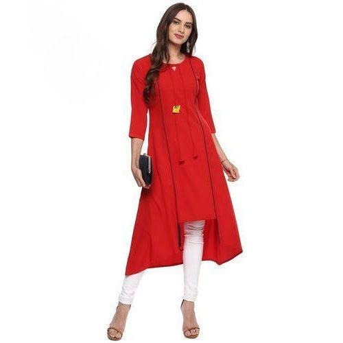 ZNX4EVER Large and XL High Low Hemline Red Designer Kurti at Rs 520 in  Berhampur