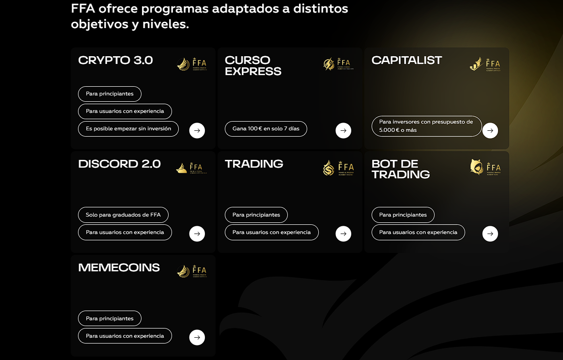 Cursos de criptomonedas en Financial Freedom Academy