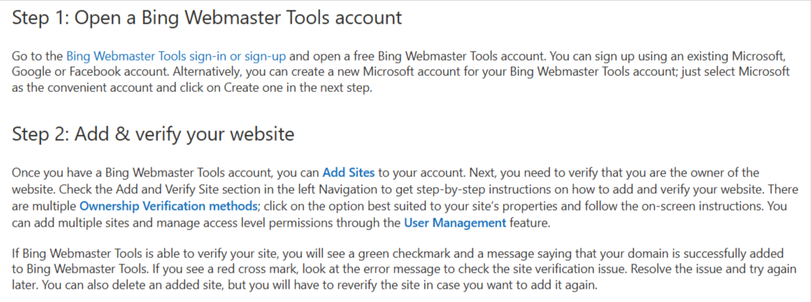Setup Bing Webmaster Tools