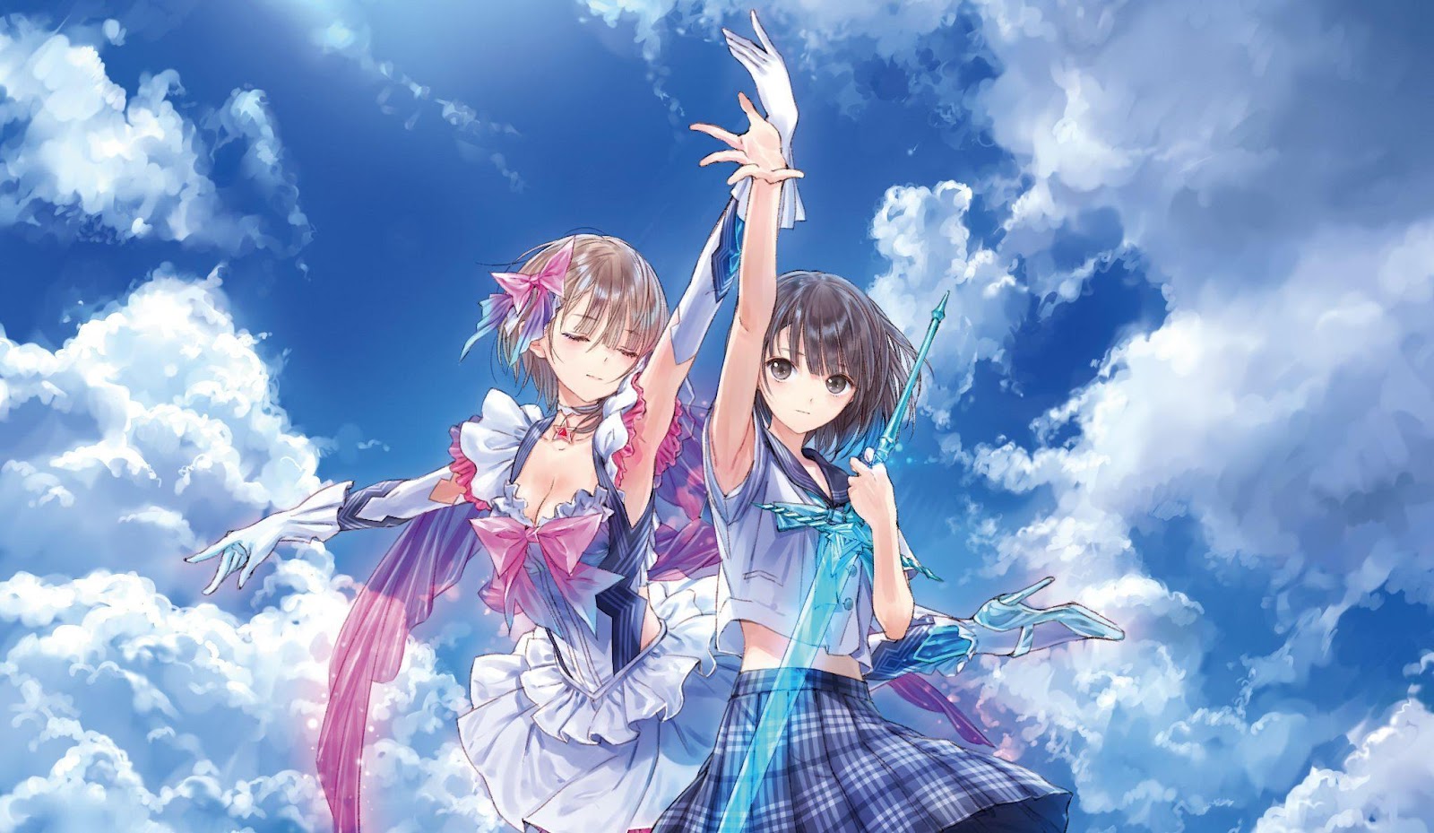 The Official Picture of Blue Reflection with its characters, One of the best anime games on PS4. 