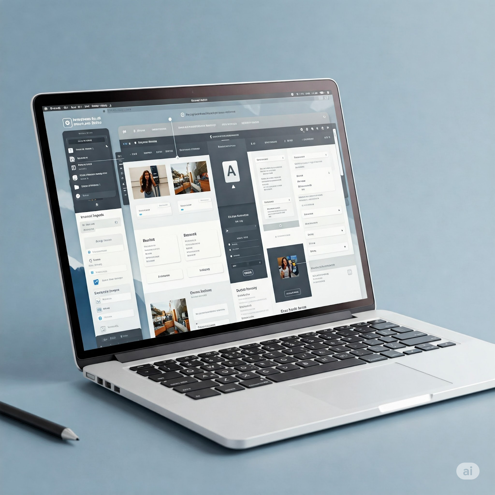 Image of a laptop: WordPress ai builder drag and drop	