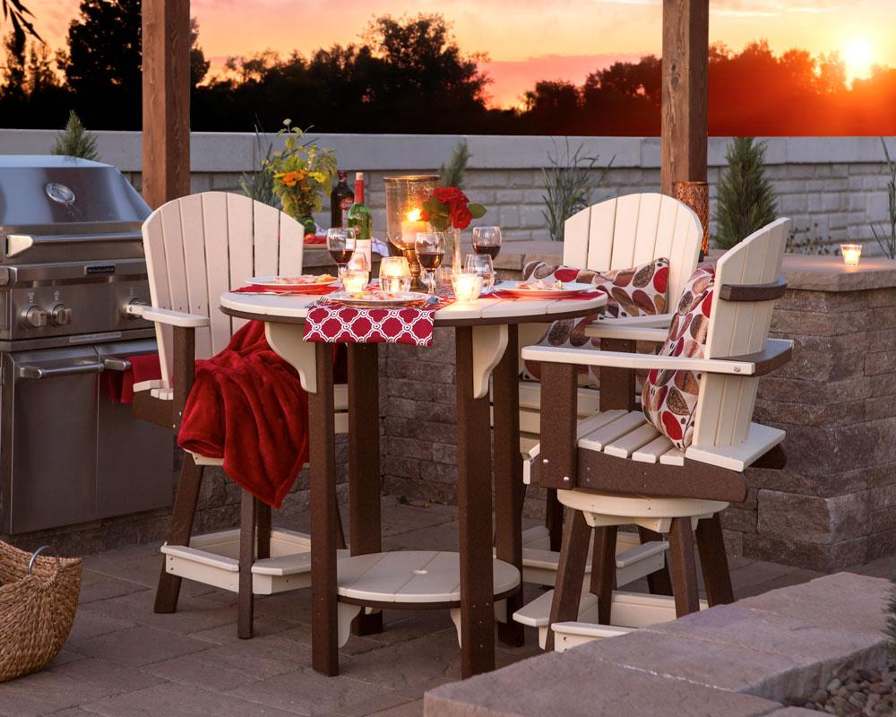 white and brown poly furniture dining set