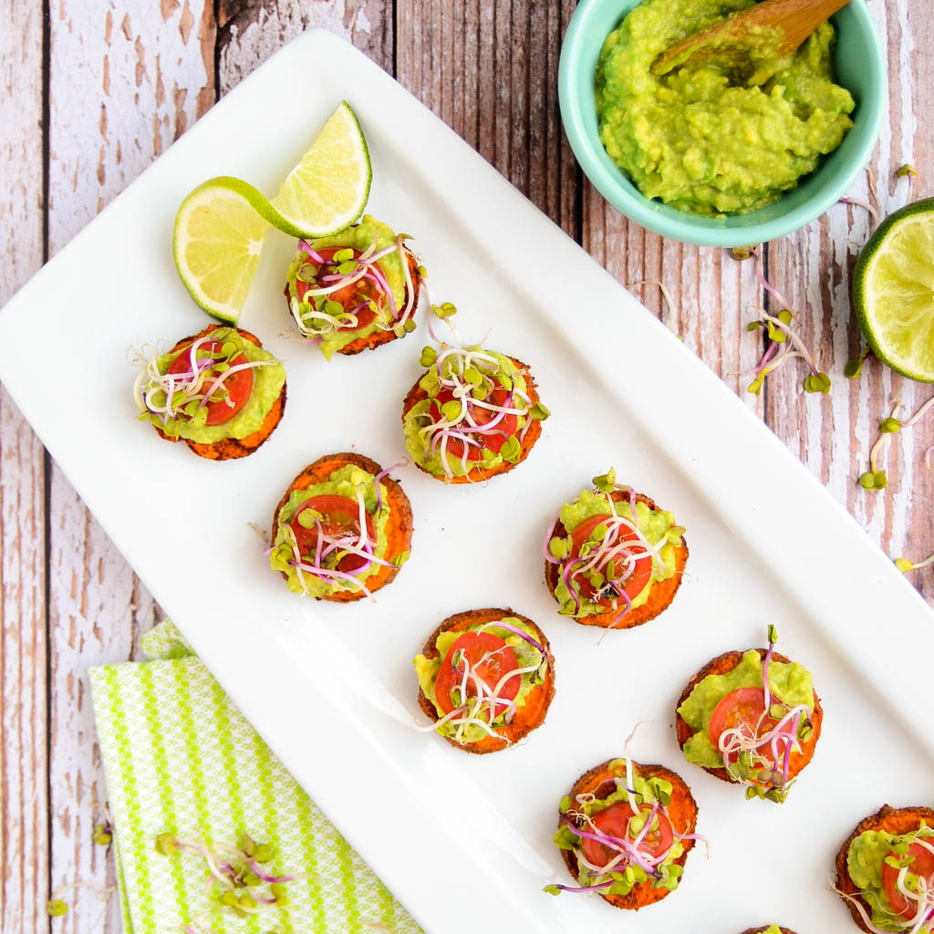 Mini Sweet Potato Rounds with Avocado Salsa