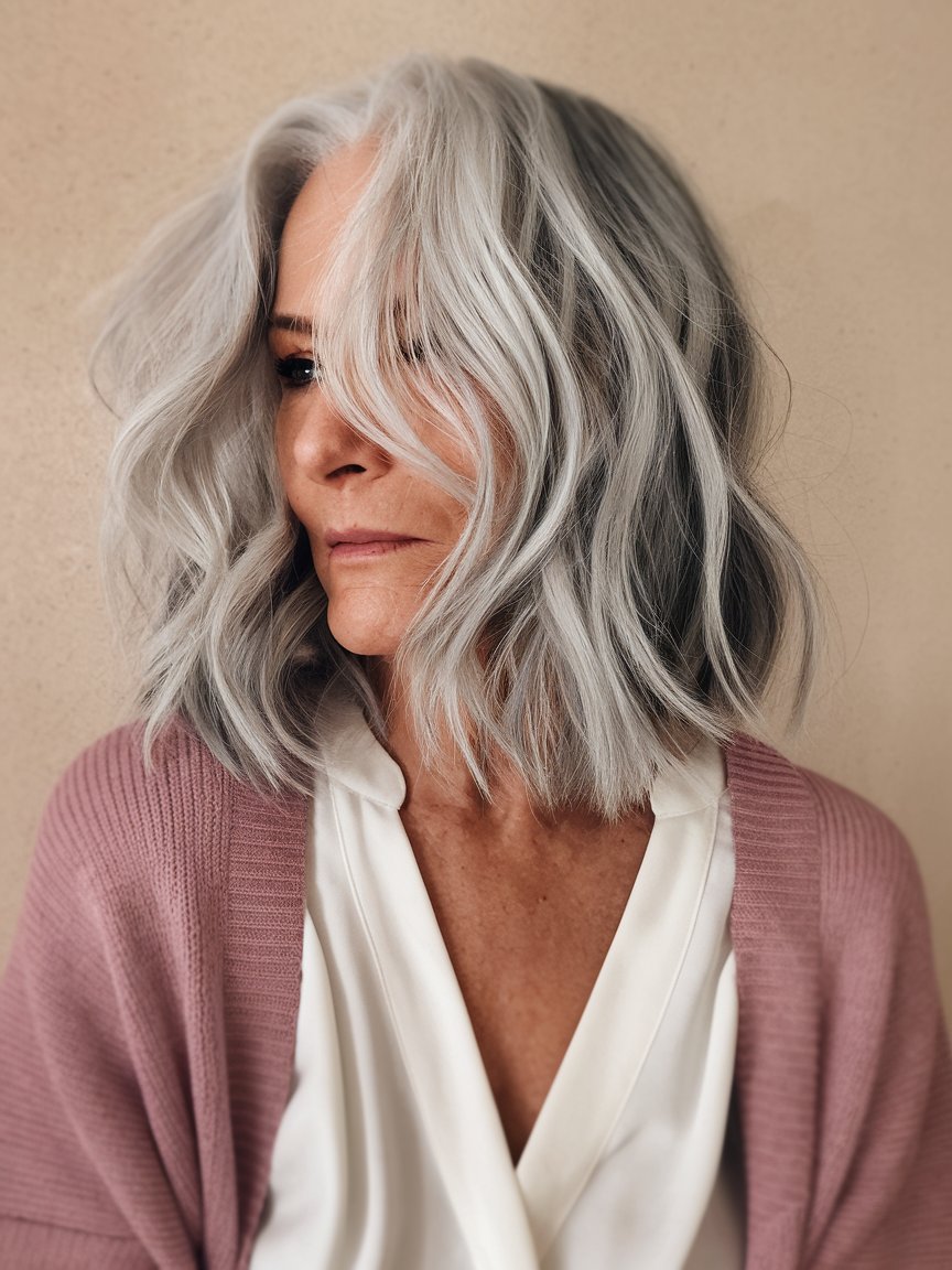 35. Silver Wavy Lob