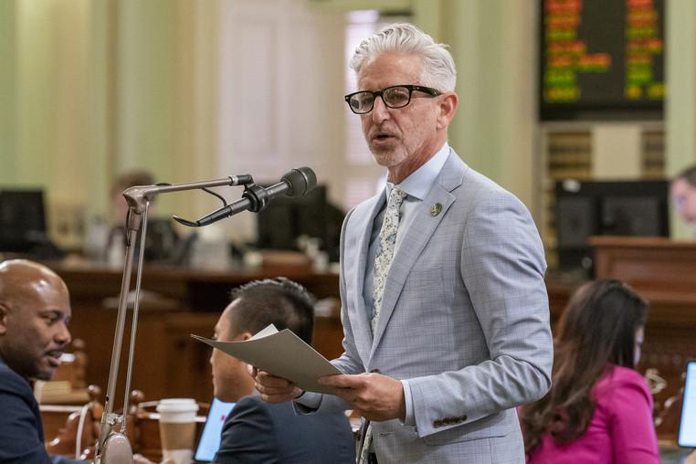 Josh Lowenthal speaks on a bill before the Assembly.