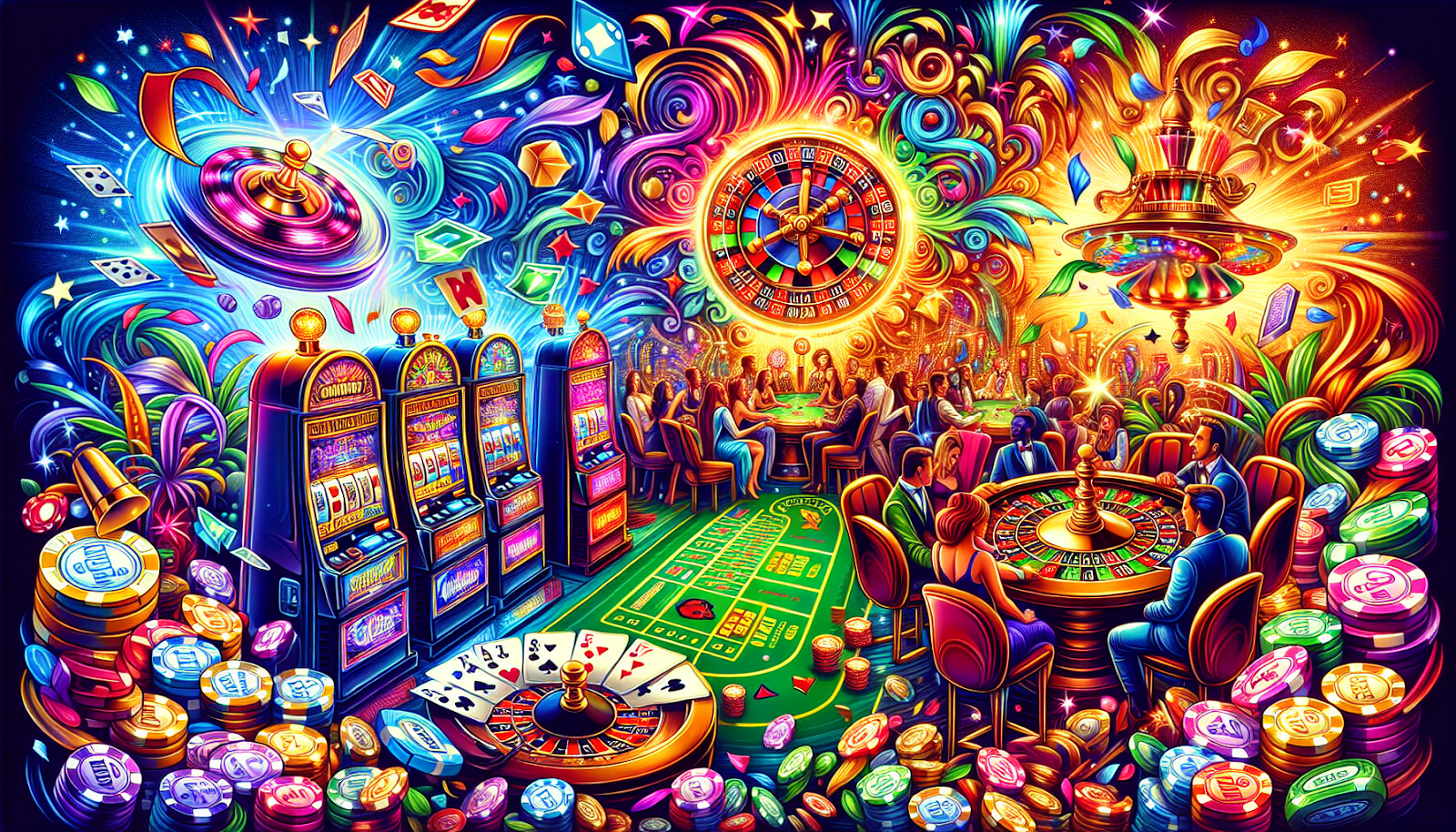 A vibrant illustration of diverse games available at Party Casino Canada, showcasing popular titles.