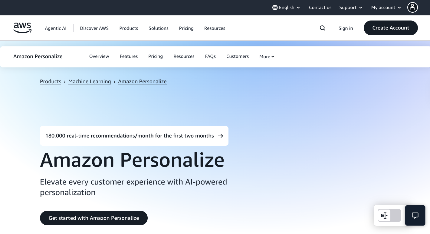 Amazon Personalize: AI-Powered Product Recommendations