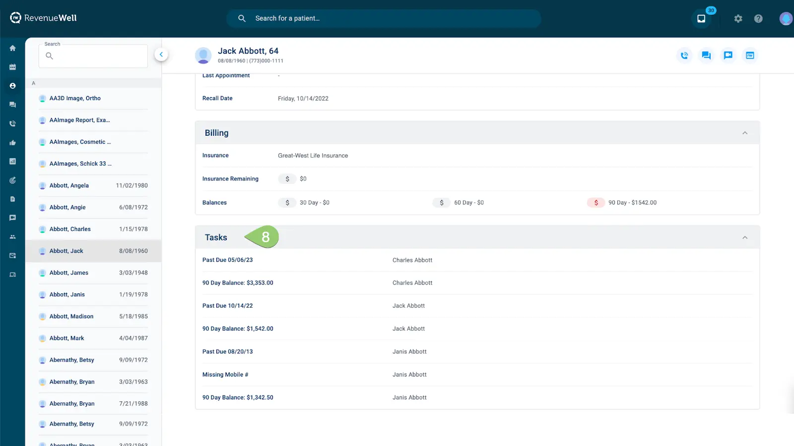 RevenueWell dashboard