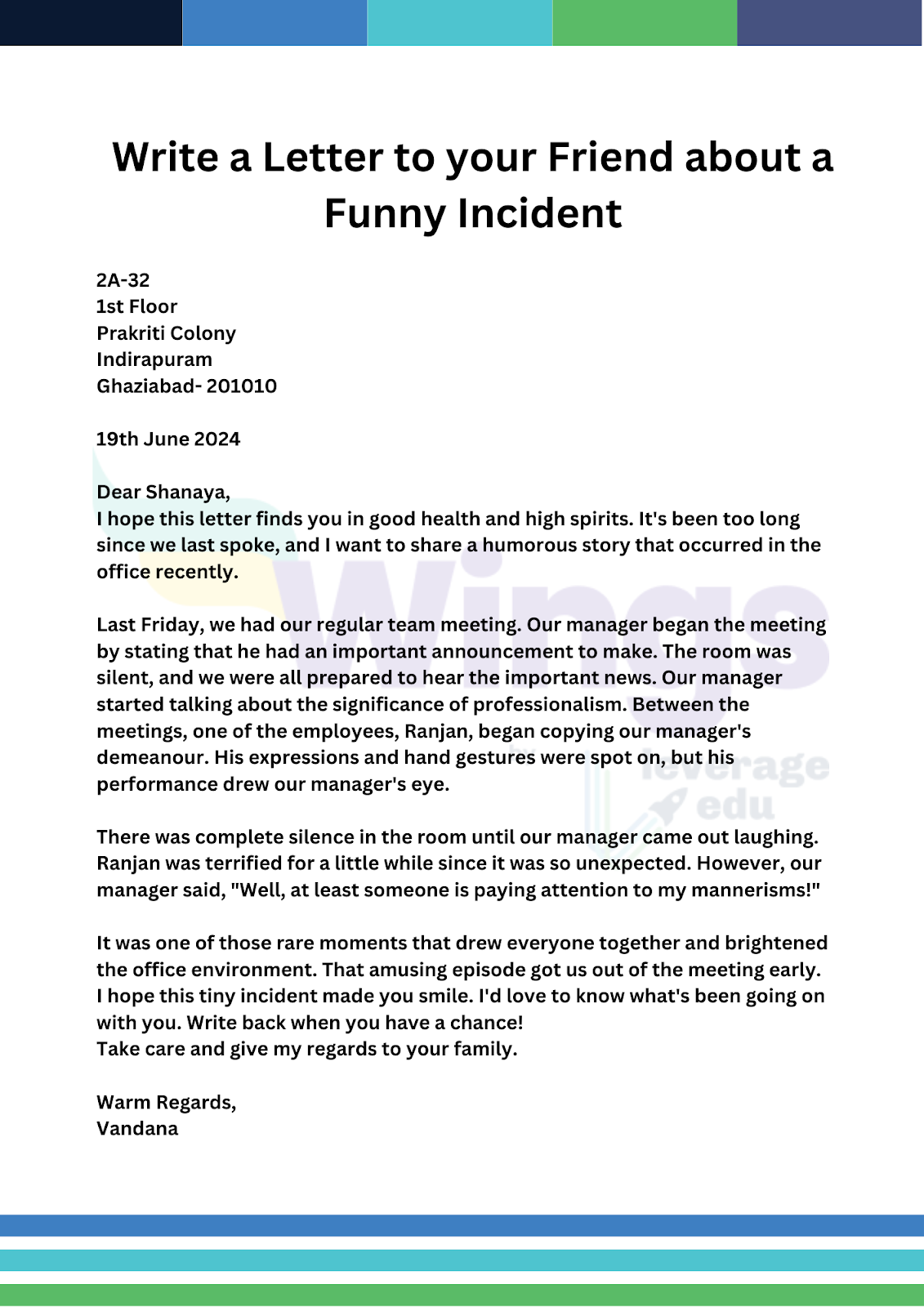 Write a Letter to your Friend about a Funny Incident
