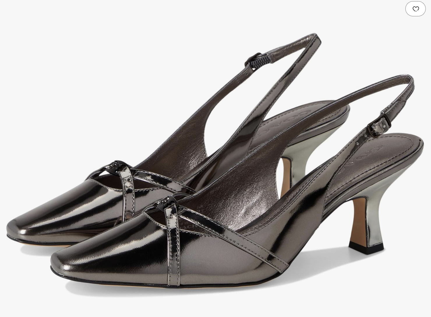 COACH Rowyn Metallic Leather Slingback at Zappos