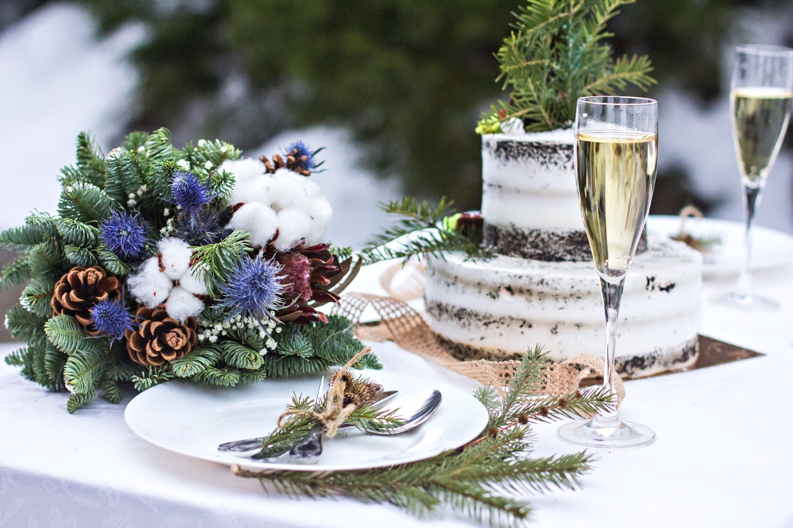 winter table cake