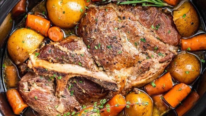 Slow Cooker Pork Roast in a slower cooker.