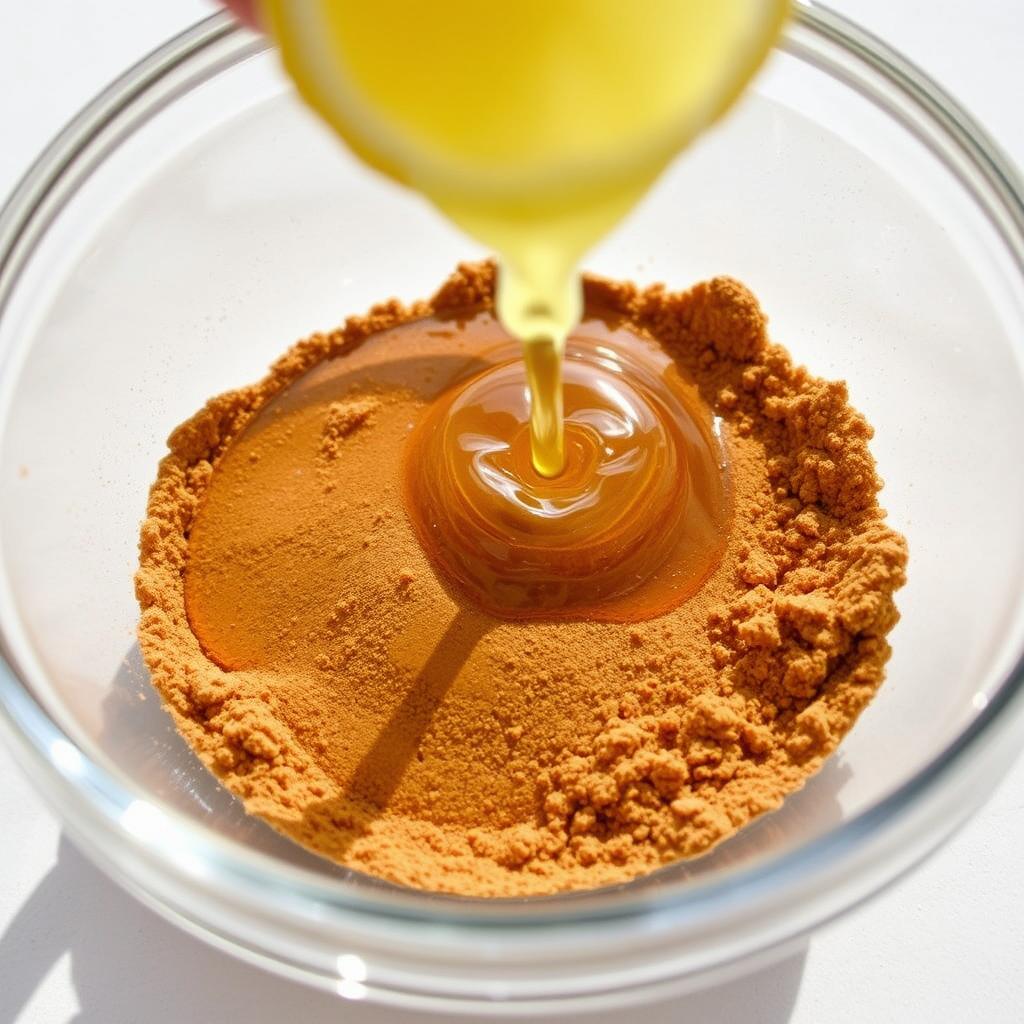 Bowl of sandalwood powder with lemon juice