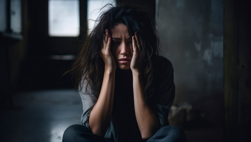 female experiencing symptoms of depression