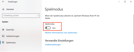 Schalten Sie den Spielmodus aus