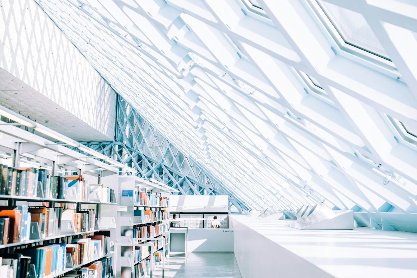 a white university library