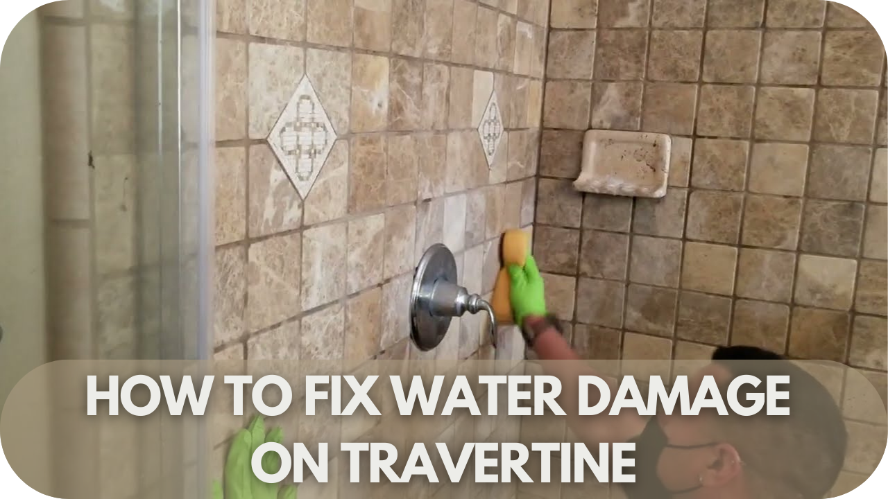 Restoring water-damaged travertine tile.