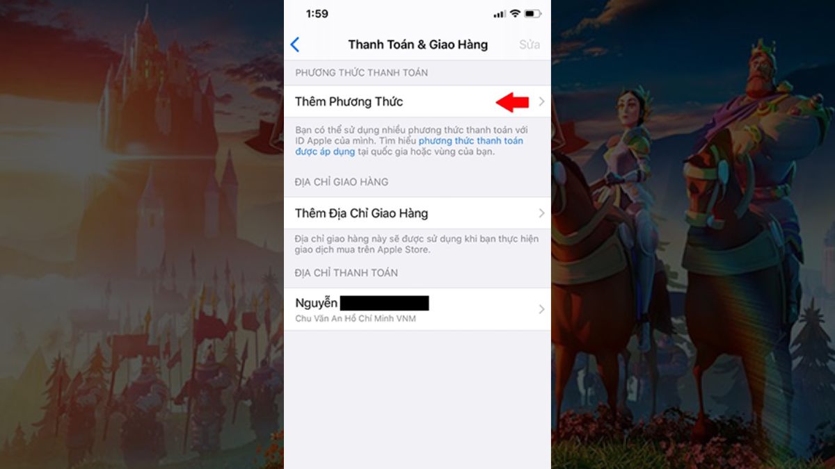 Cách nạp Rise of Kingdoms thông qua iD Apple bước 3