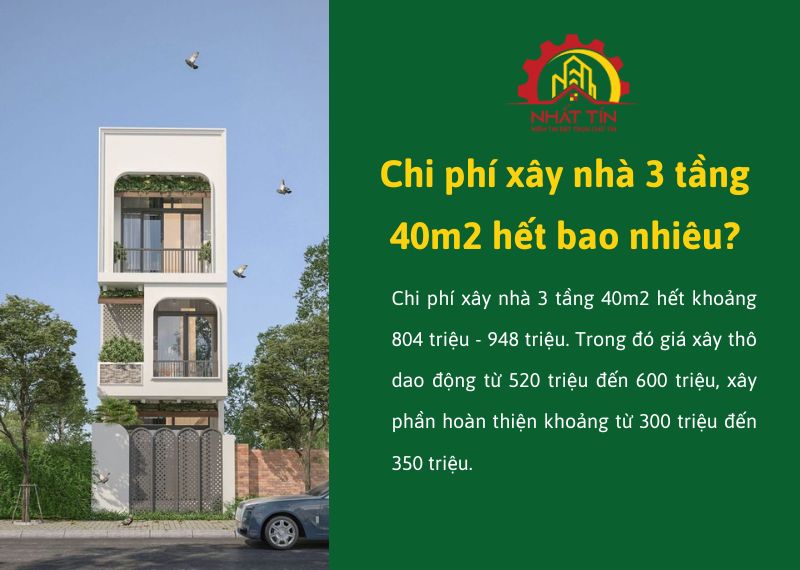 Chi phi xay nha 3 tang 40m2 het bao nhieu Nhat Tin