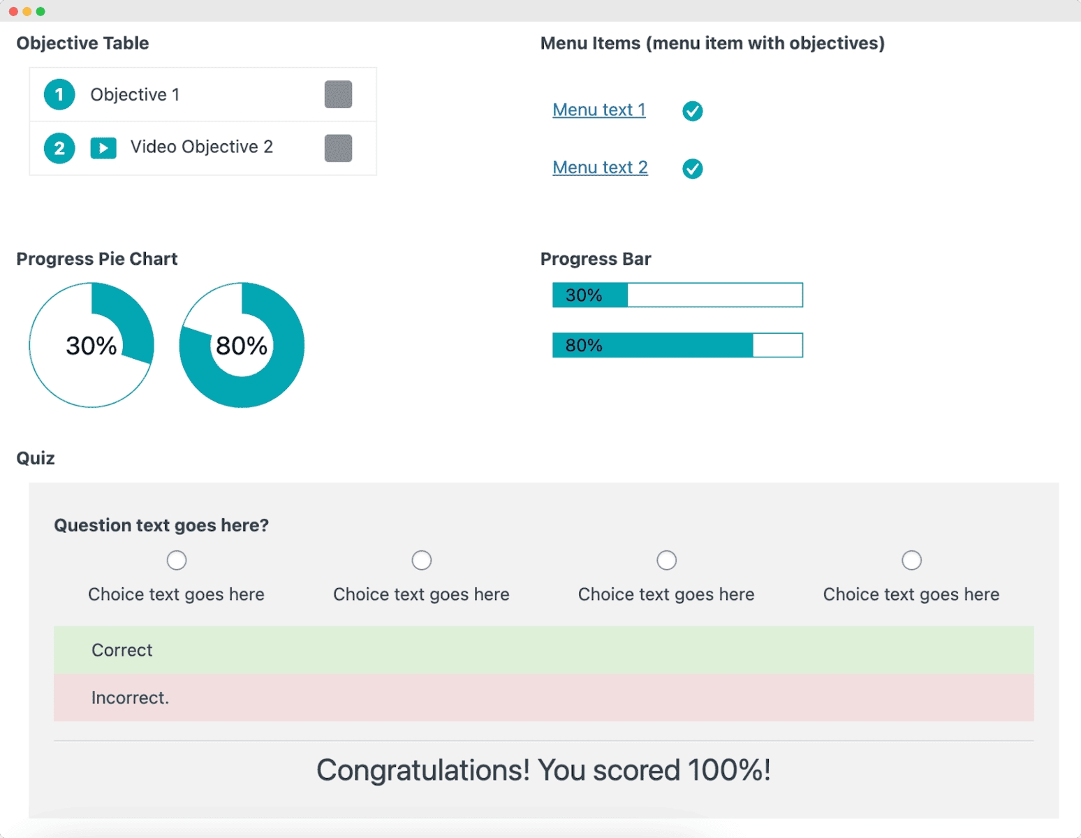 Progress bars and pie charts added using ProgressAlly