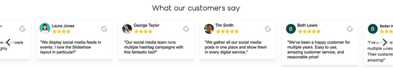 An example of a Google Reviews carousel widget