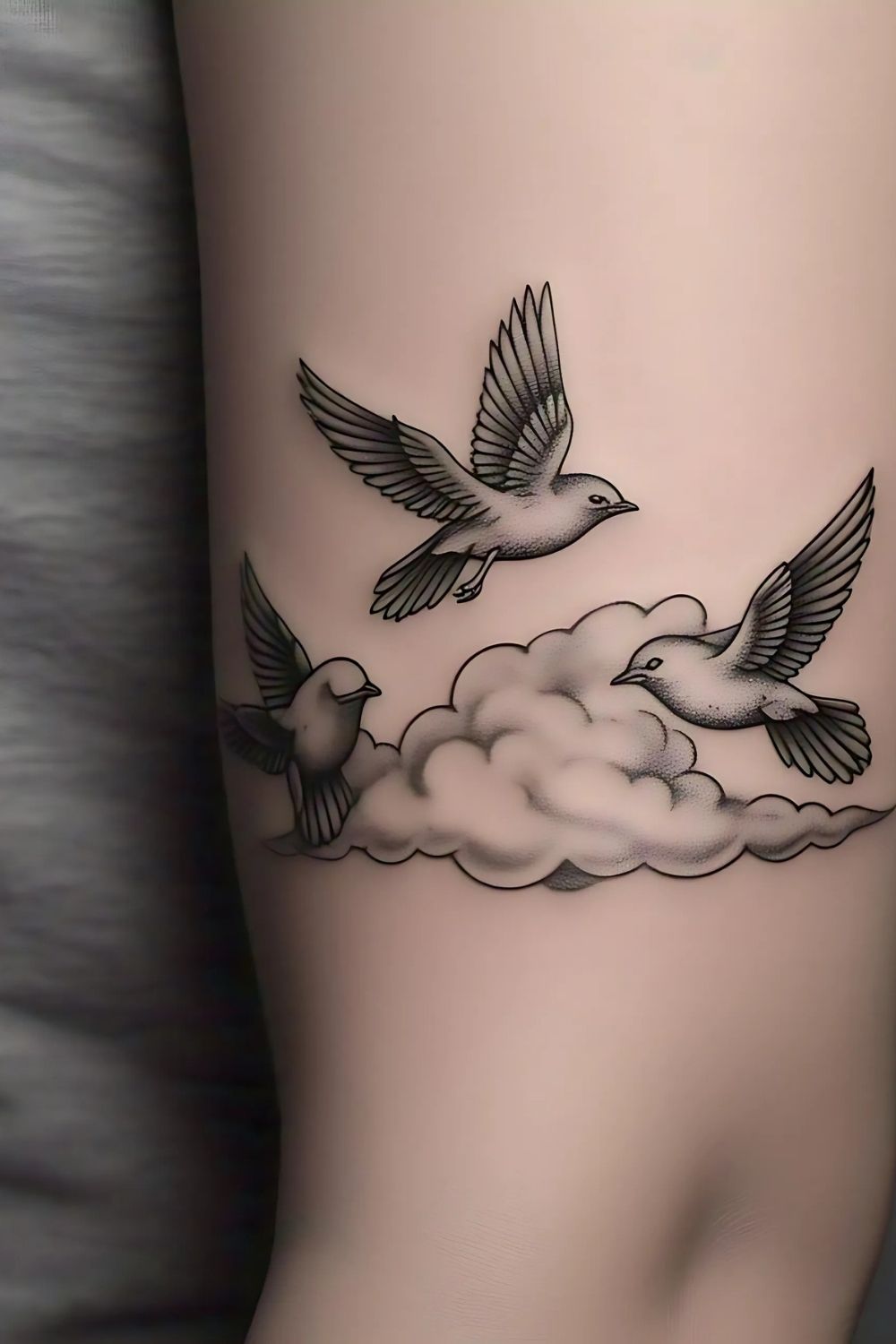 Cloud with Flying Birds Arm
