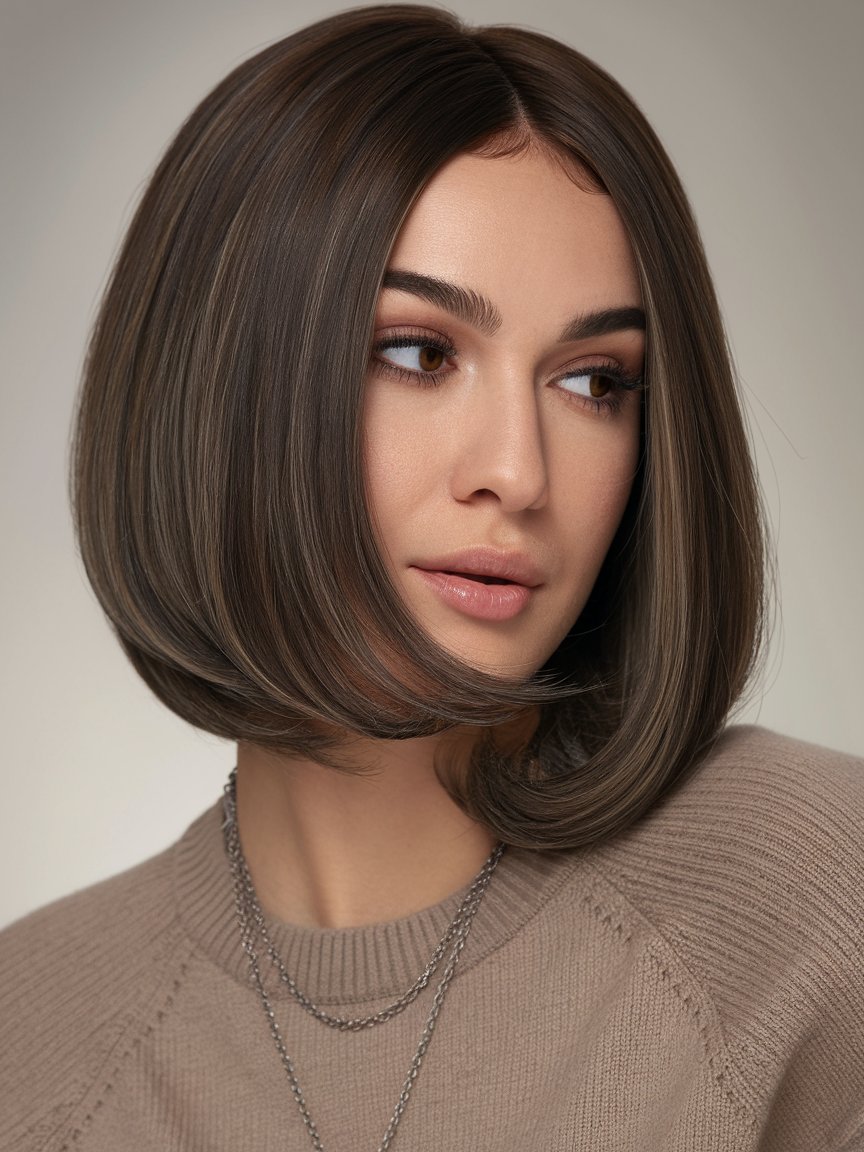 22. Sleek Straight-Cut and Layered Bob