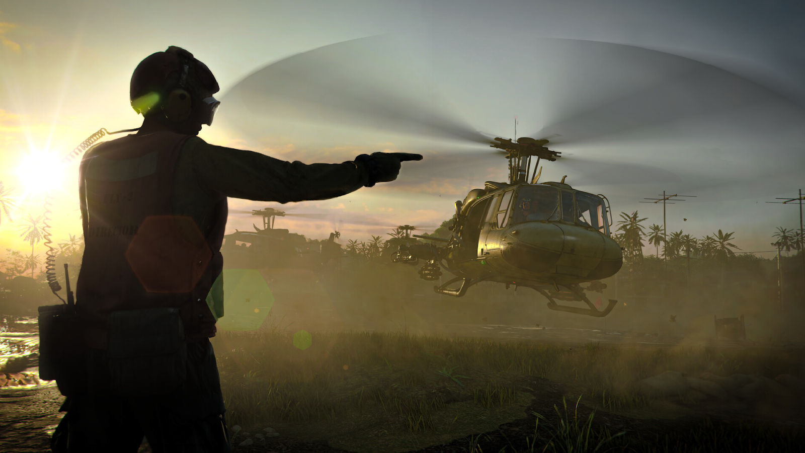 Screenshot of a helicopter landing in Call of Duty: Black Ops Cold War.