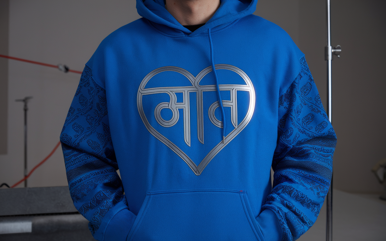 Blue Sanskrit Chrome Hearts Hoodie