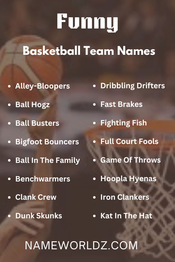 Funny Basketball Team Names