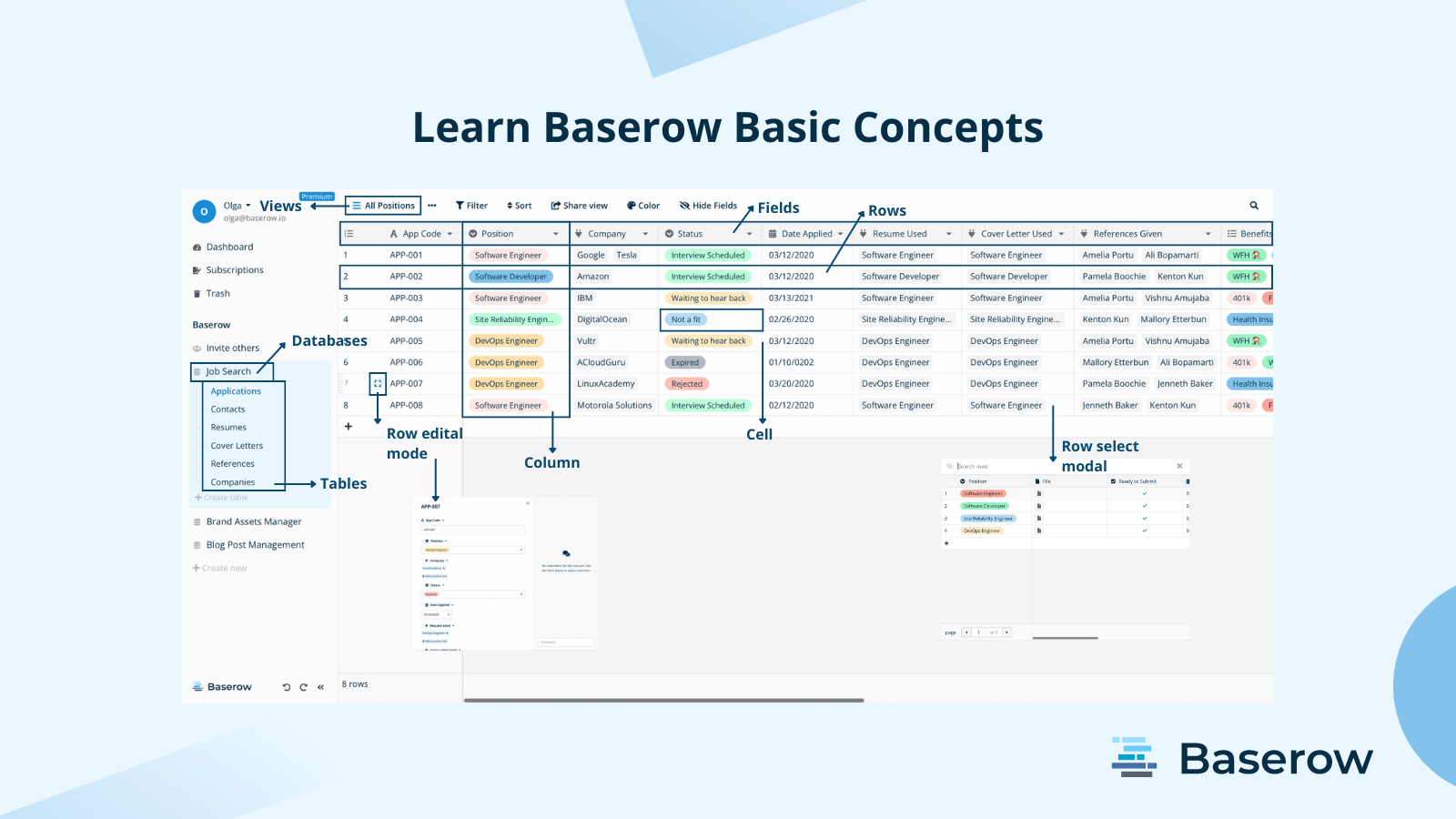 Baserow interface