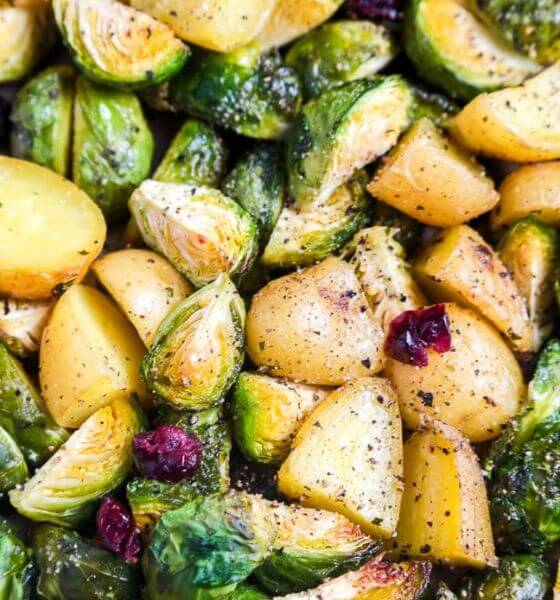 Brussels Sprouts, cranberries and potatoes