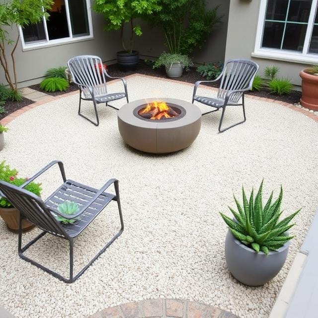 Gravel Courtyard with Outdoor Seating