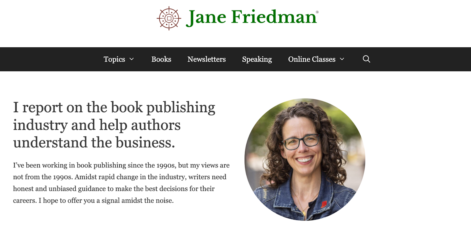 image of Jane Friedman blog