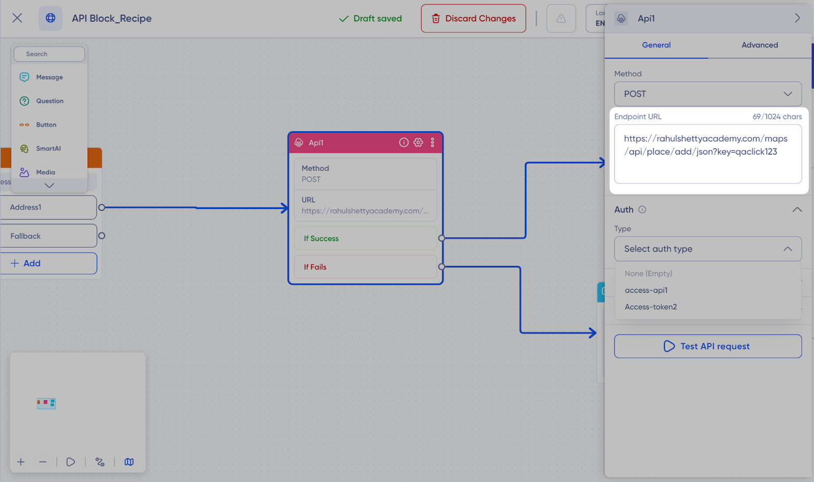 endpoint url in api block