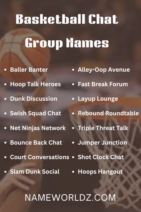 Basketball Chat Group Names