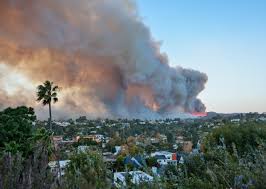 This contains an image of wildfire at Los Angeles