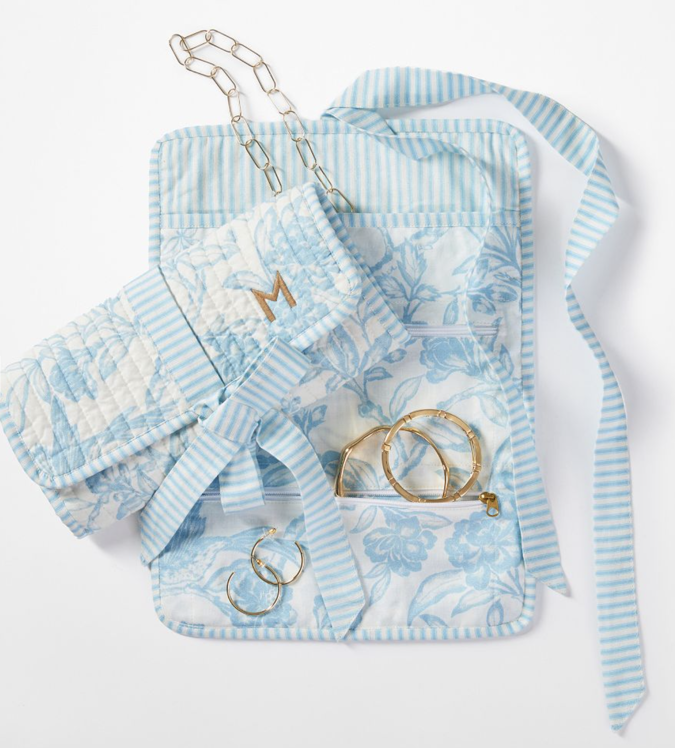 Mark & Graham Sanderson Quilted Jewelry Roll-Up
