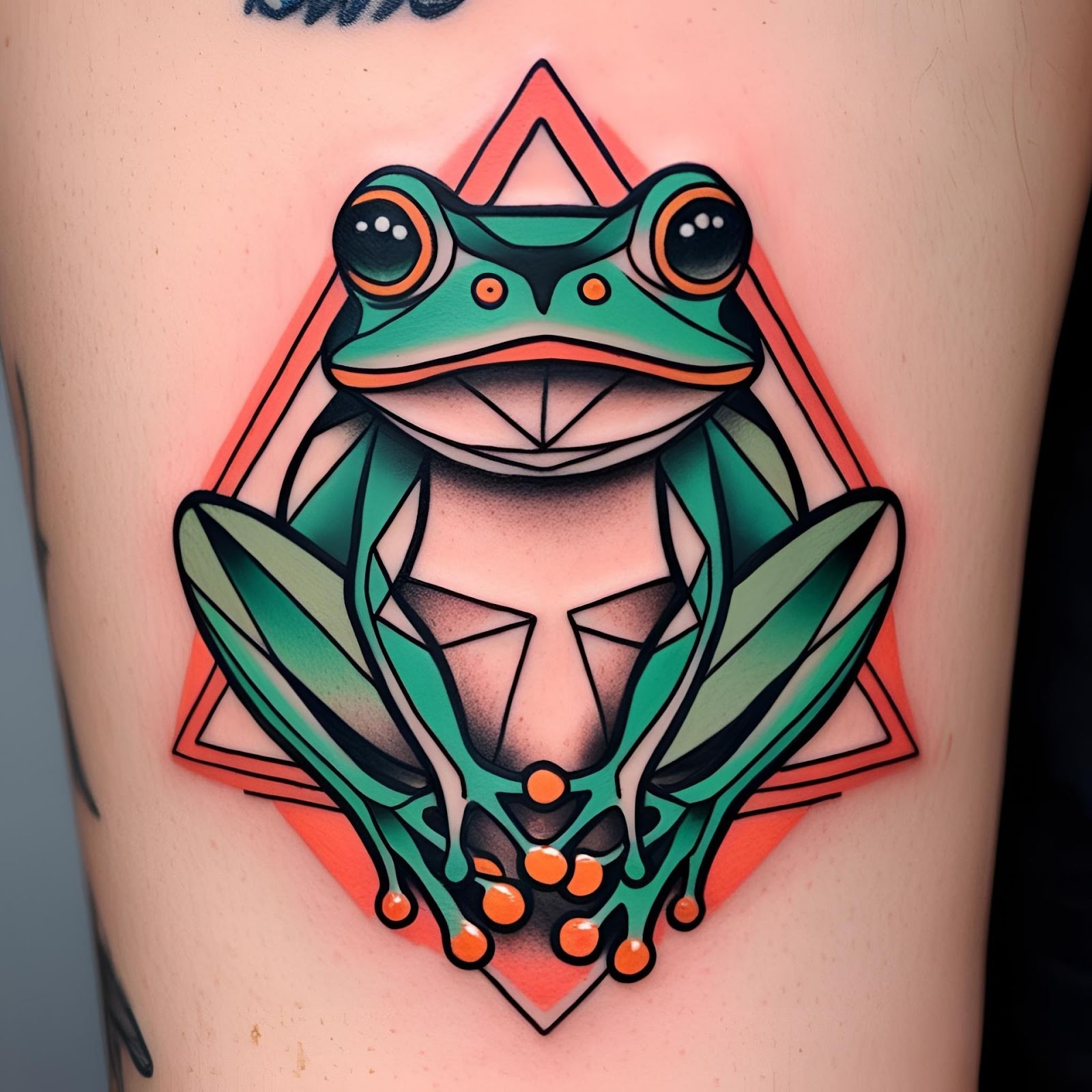 Geometric Frog Tattoo