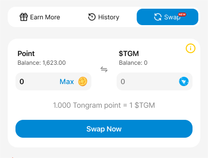 Swap from Point to $TGM