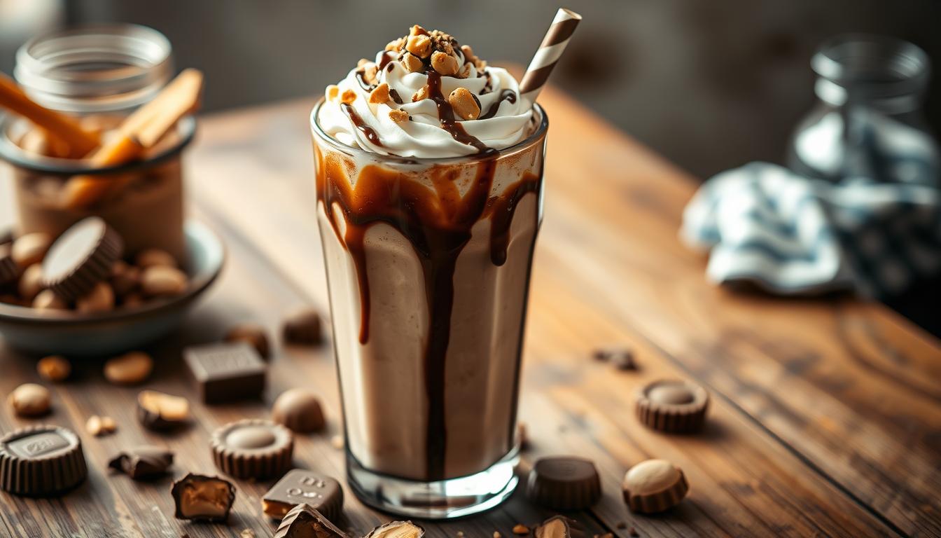 rich chocolate peanut butter milkshake