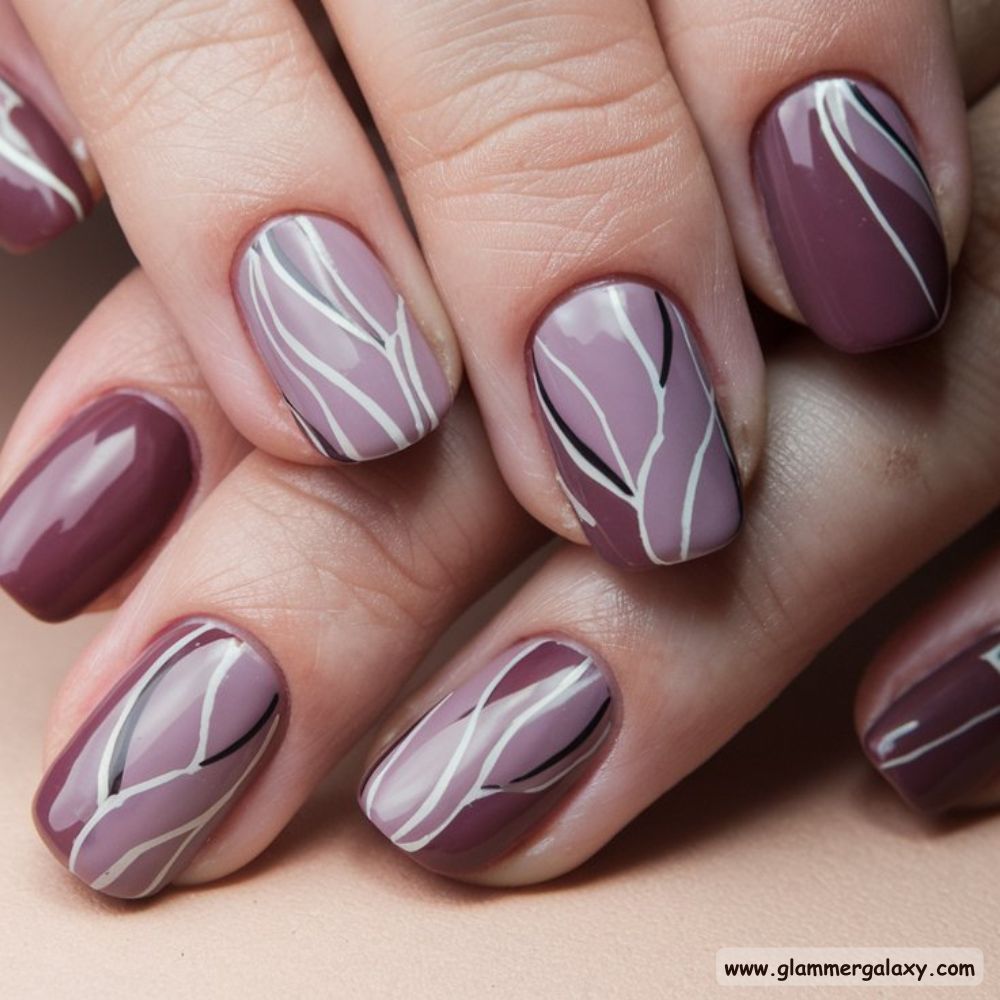 Neutral Winter Nails having Sophisticated Mauve Tints
