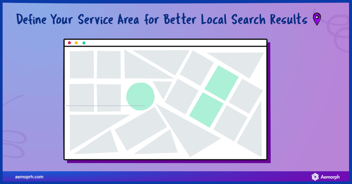 a map showing a business's service area for Google My Business optimisation.